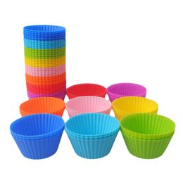 Wholesale 7cm Silicone Cake Cup Round Shaped Muffin Cupcake Baking Molds Home Kitchen Cooking Supplies Cake Decorating Tools