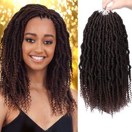 Bomb Twist Crochet Hair Spring Twist Crocheted Braids Passion Twisted Hair Pre looped Synthetic Hair Extension Fluffy Dreadlocks for Black Women LS02