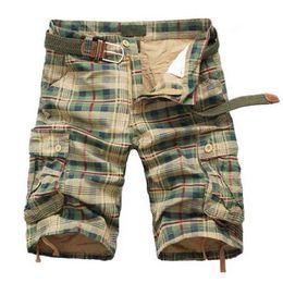 Men Shorts Fashion Plaid Beach Mens Casual Camo Camouflage Military Short Pants Male Bermuda Cargo Overalls 210806