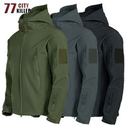 Tactical Shark Skin Soft Shell Jacket Men Military Windproof Waterproof Army Combat Mens Jackets Hooded Bomber Coats Male S-3XL T200606