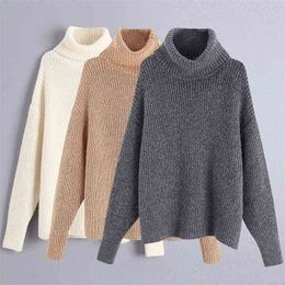 Women Autumn Winter Warm Turtleneck Sweaters Long Sleeve Loose Plus Size Female Wool Pullovers Knitted Sweater Clothes BB2979 210513