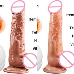 Nxy Vibrators Sex 2019new Automatic Telescopic Heating Dildo g Spot Massage Huge Realistic Penis Toys for Women Products 1220
