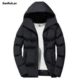 Winter Mens Jackets Casual Hooded Thick Padded Mens Jacket Coats Warm Zipper Slim Tops Outwear Plus Size 4xl JK18045 210518