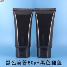 300pcs/lot 60ml 60g Black Plastic Soft Tubes Empty Cosmetic Cream Emulsion Lotion Packaging Containers Flat Shape Tubesgood qualty