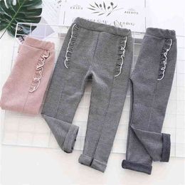 Baby kids girls Autumn stretch lace Pants trousers Girls versatile cotton casual pants children's fashion P2144 210622
