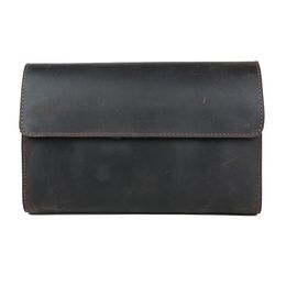 Wallets Tiding Luxury Italian Leather Mens Clutch Wallet Bag Vintage Soft Zipper Long Organizer Designer Purse Dark Brown 4062