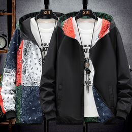 2022 Autumn And Winter New Double Sided Wear Print Men Jacket Hooded Collar Male Windbreakers High Quality Plus Size 6XL 7XL