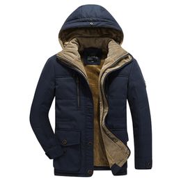 Casual Jacket Fashion Men's Winter Parkas Male Fur Thick Parka Heated Jackets Cotton Warm Coats Long-sleeved Men 211110