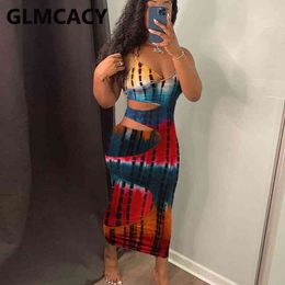 Abstract Striped Cut Out Slim Dress Sexy Summer Bodycon Dresses 210702