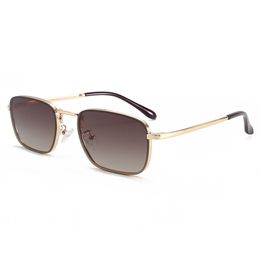 2021 Square Sunglasses European and American Small Metal Full Frame Brand Design Sun Glasses with Box Cases