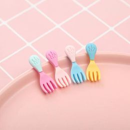 30pcs Dollhouse Kawaii Flat Back Resin Components Cabochon Simulation Fork Spoon Model for Doll House Decoration Accessories