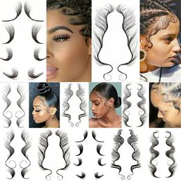 23 Desgins Waterproof Baby Hair Edge Temporary Tattoo Sticker Natural Curly Hairs Fake Tatoo Makeup Tools