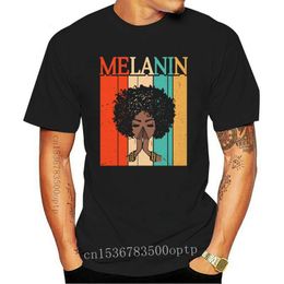 -Camisetas para hombre Camiseta orgullosa de Melanin Black Girls para las mujeres Vintage Afro Hair Queens Tee Gift Vintage