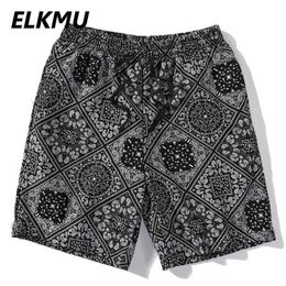 ELKMU Harajuku Streetwear Shorts Bandana Paisley Pattern Fashion Summer Hip Hop Casual Bottoms Elastic Waist HE917 210714