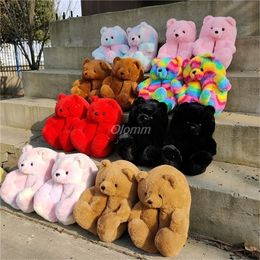 Winter Slippers Women Warm Home Slippers Ladies Cute Pink Shoes Woman House Slippers Indoor Women / Men warm Big Size 35-41 Y1120