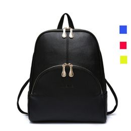 2019 Fashion Backpacks Women Pu Leather School Bag Girls Female Candy Color Travel Shoulder Bags Waterproof Back Bag Mochila Q0528