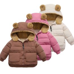 2021 New Autumn Winter Children Jacket with Ear Cotton Baby Girl Clothes Warm Hooded Boys Outerwear Kids Fashion Coat For Babies H0909