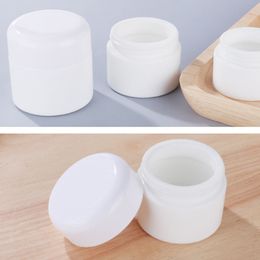 Empty White Porcelain Glass Jars Cosmetic Bottle with PP Liner 30g 50g For Lip Balm Lotion