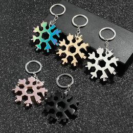 18 In 1 Snowflake Multi Pocket Tool Keychain Spanner Hex Wrench Multifunction Screwdriver Multipurpose Camp Survive Outdoor