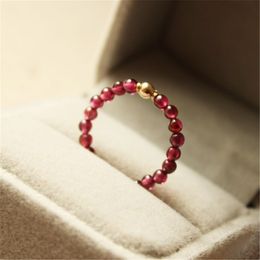 Natural Garnet Rings 14K Gold Filled Knuckle Rings Jewellery Handmade Minimalism