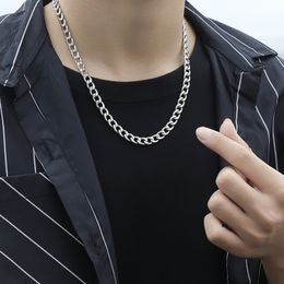 -Colliers de chaîne en acier inoxydable classique pour femmes hommes long hip hop collier sur le cou de la mode bijoux accessoires amis cadeau