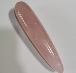 18cm Natural rose quartz crystal wand Personality pink quartz massage stick Gemstone beauty bar Yoni Healing for women
