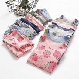 Autumn Boys Girls Pyjamas Children Thermal Underwear Pyjamas Kids Cartoon Pijamas Baby Boys Clothes Sets For 2 4 6 8 12 Years 210908