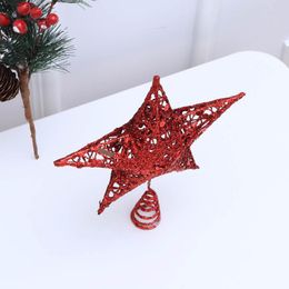 tree toppers Canada - Christmas Decorations 20cm Star Tree Topper 5 Pointed Glitter Treetop Shiny Ornament For Home Party(Red)