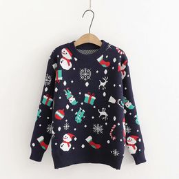 Ugly Christmas Sweater A Few Boxes Of Elk Jacquard Sweaters For Women's Winter Jumper Pullover sweater Tops Fashion 210520