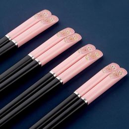 Chopsticks Creative Pink Cherry Cartoon Akita Dog Personality Alloy Family Restaurant Kitchen Accessories