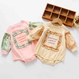 Spring Baby Boys Girl Rompers Long Sleeves Embroidery Printing Autumn Boy born Clothes 210429