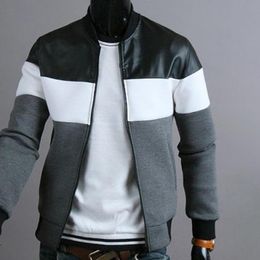 Men's Jackets Men Jacket Trendy Casual Stand-up Collar Beam Cuff Splicing For Daily Life