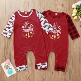 Newbrown Baby Clothes Rompers Spring Autumn Infant Jumpsuits Christmas Boys Girls Outfits Long Sleeve Xmas Tree Car Printing Kids Clothing