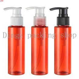 30pcs 100ml empty red PET bottles,shampoo lotion pump bottle amber,plastic cosmetic packaging with dispenser,liquid soap pumpgood qty