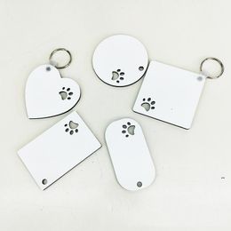 Puppy keychain Party Favour sublimation MDF keyring For Women Paw Print Wooden Keychains Creative Dog Tag FWA7672