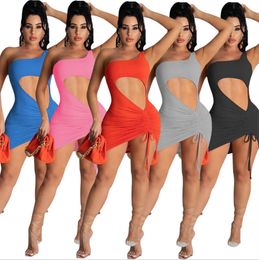 Wholesale Summer Womens dresses sexy bodycon strapless mini dress one piece set party evening clubdress fashion solid women clothes klw6268