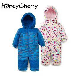 winter girls romper hakama windproof and waterproof warm jumpsuit baby boy 210702