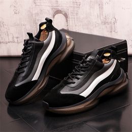 Shoes High Mens Casual Quality Designer Mesh Breathable Walking Sneaker British Round Toe Comfortable Platform Street Loafer 62