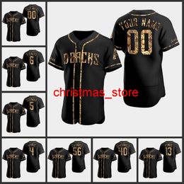 Jersey Men Women Youth #40 Madison Bumgarner 4 Ketel Marte 51 Randy Johnson 56 Kole Calhoun Custom Black Python Skin