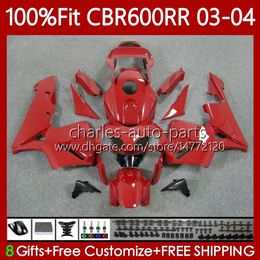 Glossy red Injection Mould Body For HONDA CBR 600 RR F5 CC 600F5 CBR600RR 03 04 Bodywork 71No.52 CBR600F5 CBR 600RR 600CC 2003 2004 CBR-600 CBR600 RR 03-04 OEM Fairing