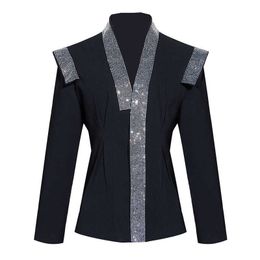 Luxury Beading Women Blazers Fashion Design Office Lady Jackets and Coats 2021 Spring High Street Women Blazers Korean SA657S30 X0721