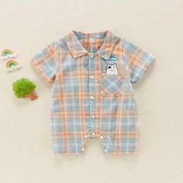 Clothing Sets Baby Summer One-piece Shirt Short Sleeve Creeping Suit Born Half Clothes For Boys