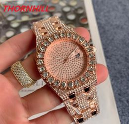 Famous Big Rhinestone Mens Watch 42mm Shinning Diamond Iced Out Watches Stainless Steel Men Quartz Movement montre Gift Wristwatch Clock