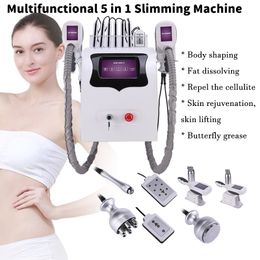 Portable 6 IN 1 Cryolipolysis Fat Freezing Slimming Machine With 2 Cryo Handles RF Cavitation Lipo Laser Cellulite Reduce Beauty Equipment