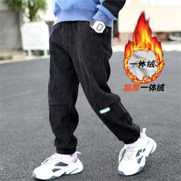 Jeans Russian Winter Thicker Boys' Trousers And Velvet Children's Warm Sports Pants Solid Colour Girls' 4 5 6 7 8 12 T