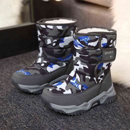 Children Casual Shoes Girls & Boys Non-slip Paw Warm Fur Snow Boots Winter Sneakers Kids Outdoor Footwear Padded Boot Waterproof 211108