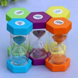 Plastic Hexagon Sand Clock 5/30/60 Minutes Children Brush Teeth Timers Kitchen Cake Cooking Countdown Home Decoration Ornament BH5818 WLY