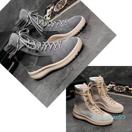 2019 heiße beste Qualität Männer und Frauen Martin Stiefel Fear of God Top Military Sneakers Hight Army BootsFashion Schuhe Marke hohe Stiefel