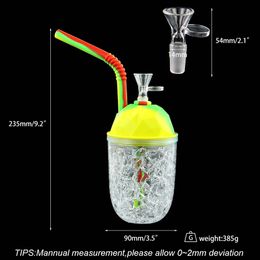 Round freeze cooling cup bubbler silicone smoking pipe bong water pipes bubblers protable and multi Colours optional