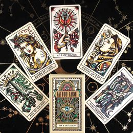 Tattoo Tarot Deck Game Card Guidebook Mystical Guidance Divination Entertainment Partys Board